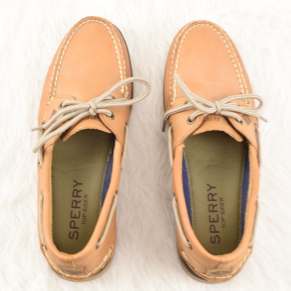 Sperry Leather Boat Deck Slip on Shoes 8 - Picture 4 of 13